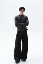 Wool Blend Mock Neck Sweater