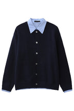 Striped Layered Look Knit Cardigan