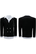 Striped Cinched Waist Blazer