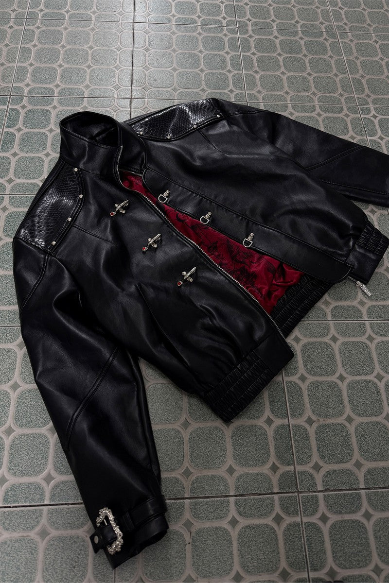Python Embossed Buckle Jacket