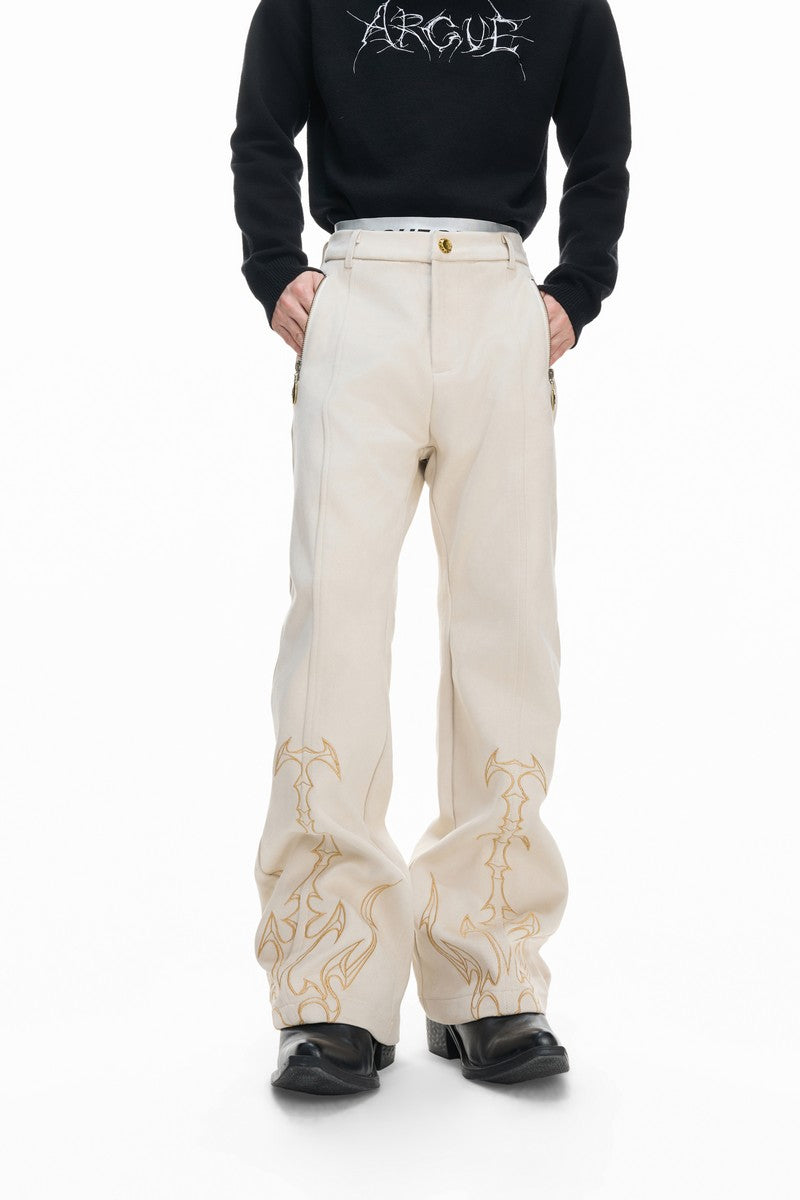 Thorn Totem Embroidered Pants