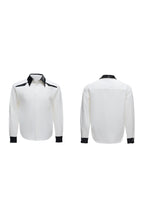 Colorblock Sequin Draped Shoulder Shirt