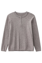 Textured Half Zip Knit Sweater