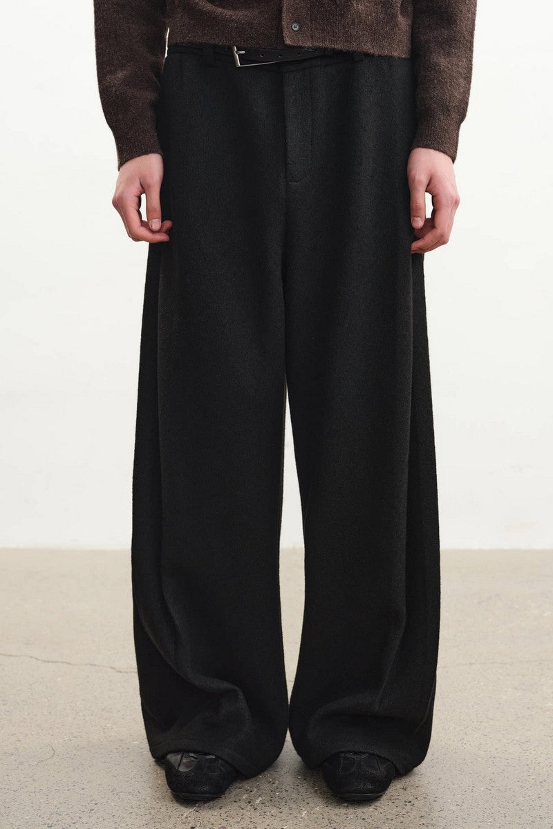 Wide Pleated Wool Trousers