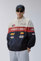 Embroidered Racing Varsity Jacket