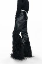 Faux Fur Croc Zip Pants