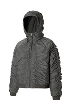 Wrinkled Bomber Puffer Jacket