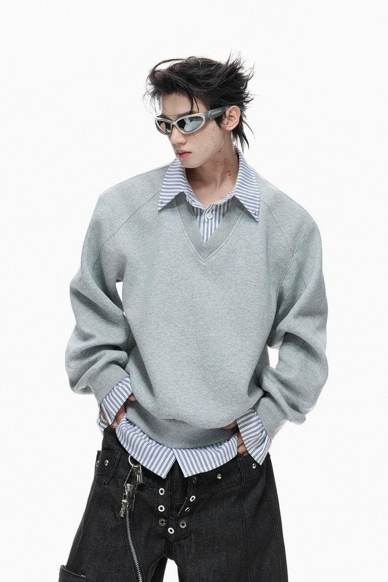 Striped Layered Sweatshirt