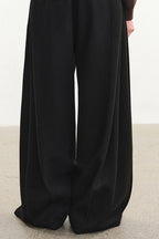 Wide Pleated Wool Trousers