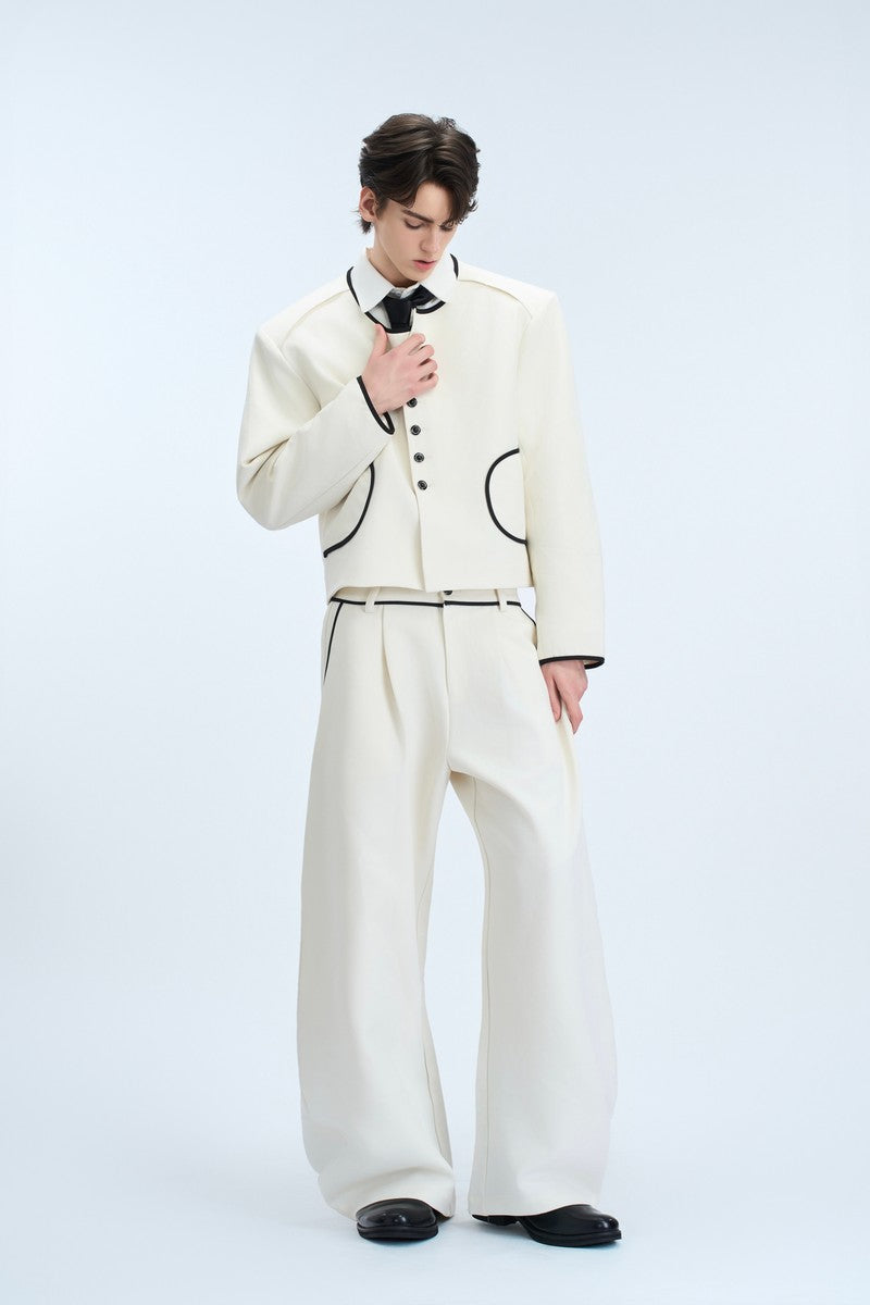 Colorblock Gem Button Tweed Jacket
