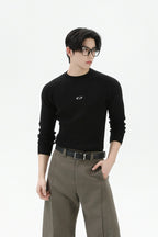Slim Fit Ribbed Knit Sweater