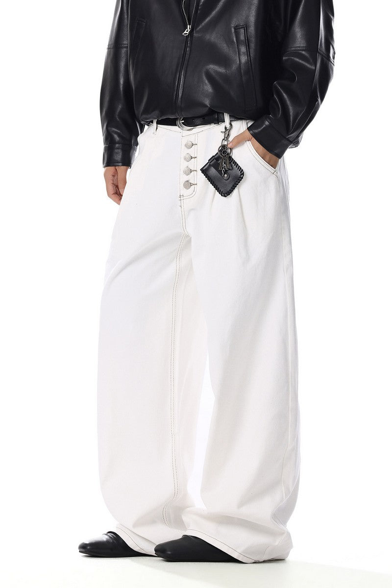 Five-Buttons Curved Jeans