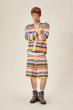 Color Stripe Knit Shorts