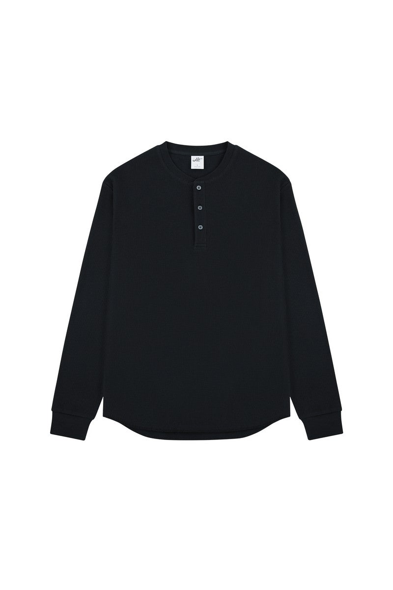 Waffle Henley Long Sleeve Tee - EU Only