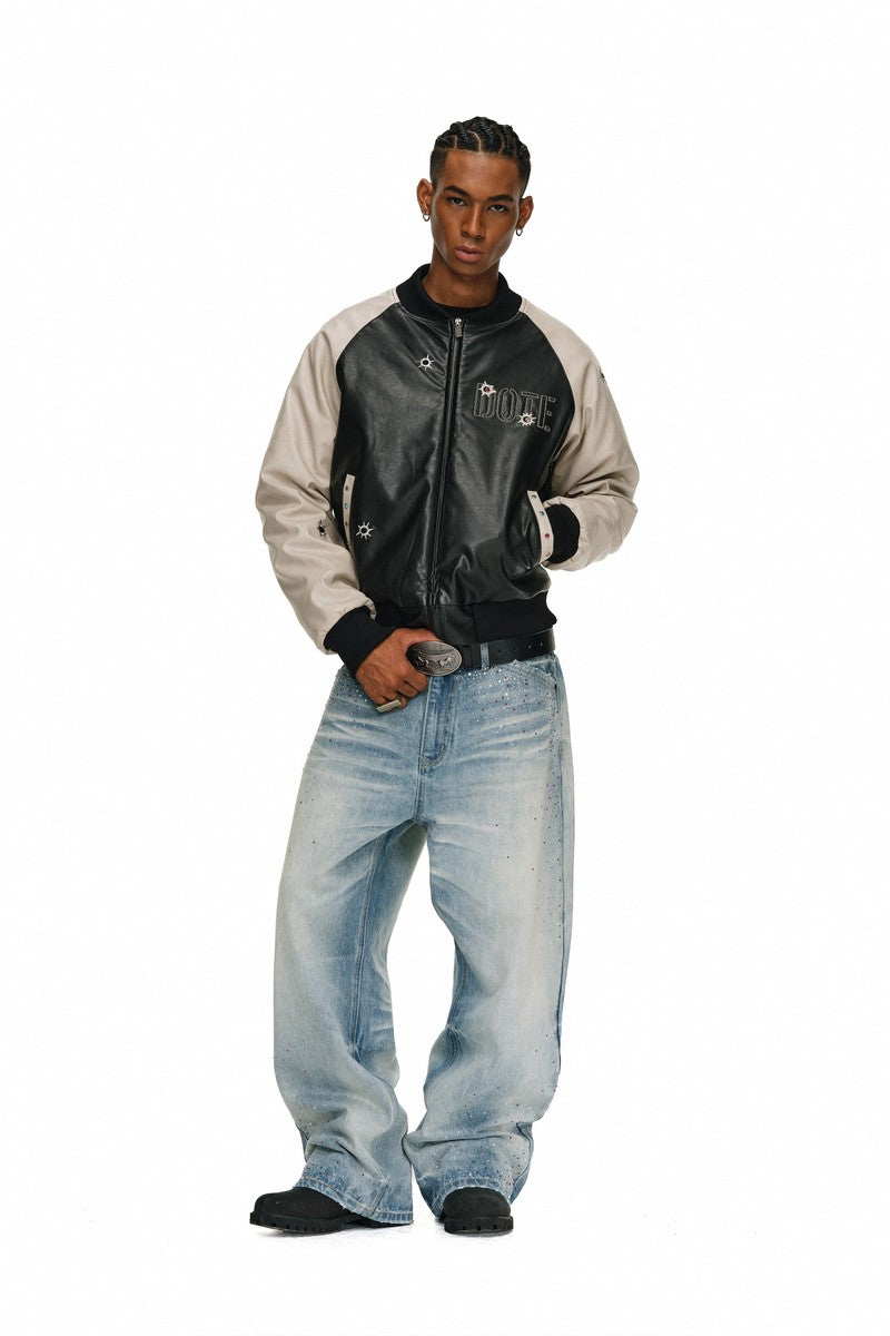 Rhinestone Target Varsity Jacket