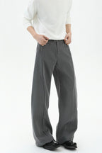 Quilted Pleated Wide Leg Trousers