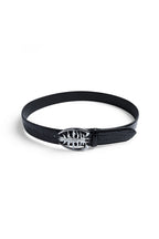 Metal Spine Buckle Leather Belt