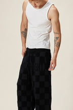 Chenille Logo Plaid Knit Sweatpants