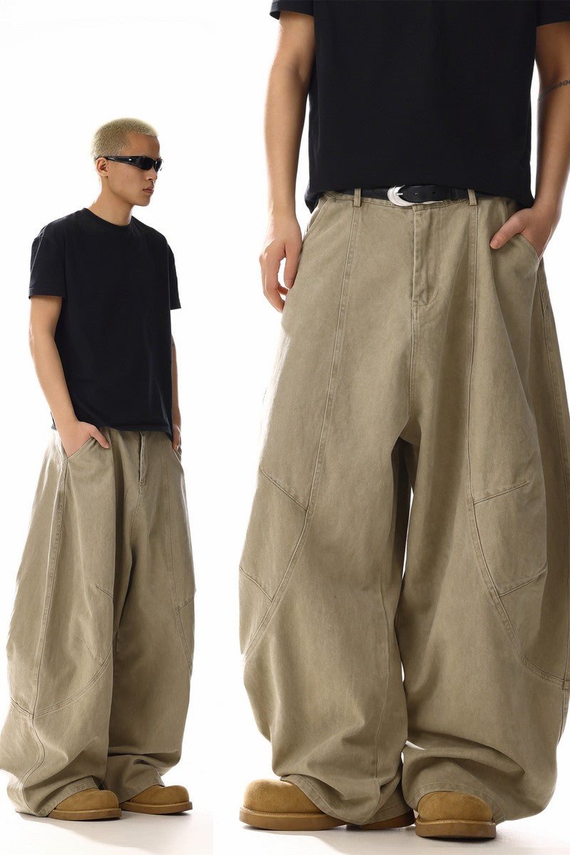 Washed Blade Cut Cargo Pants