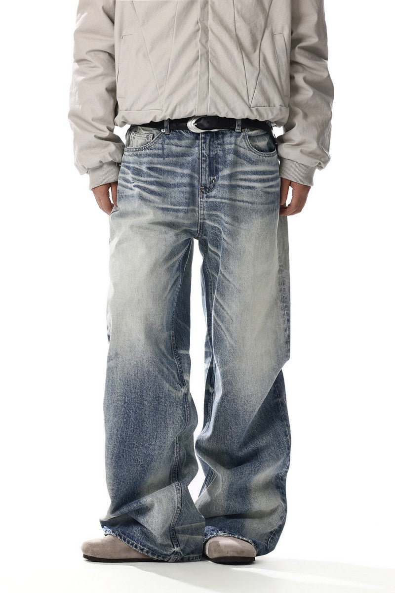 Hard Washed Straight Jeans