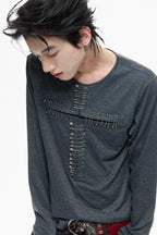 Cross Pin Henley Shirt
