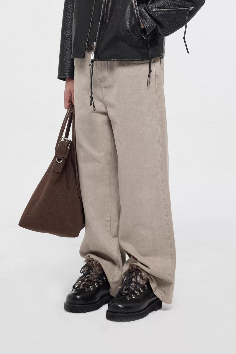 Fur-Tongue Derby Shoes
