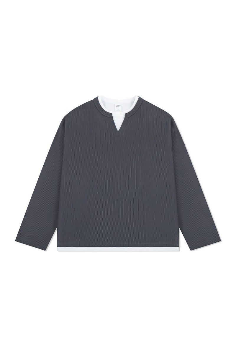Waffle Layered Henley Long Sleeve - EU Only