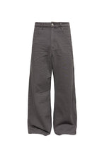 Washed Pleated Straight Jeans