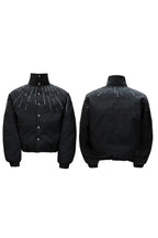 Rhinestone Textured Puffer Jacket