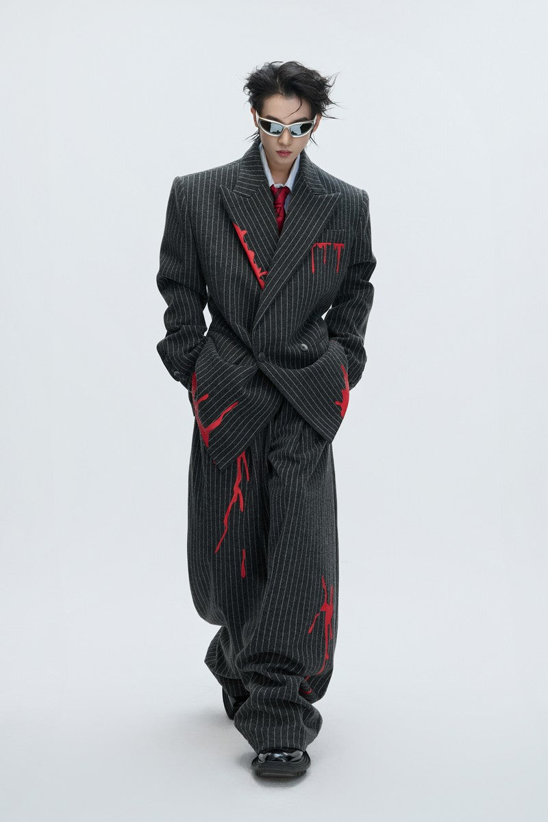 Vintage Stripe Wool Trousers