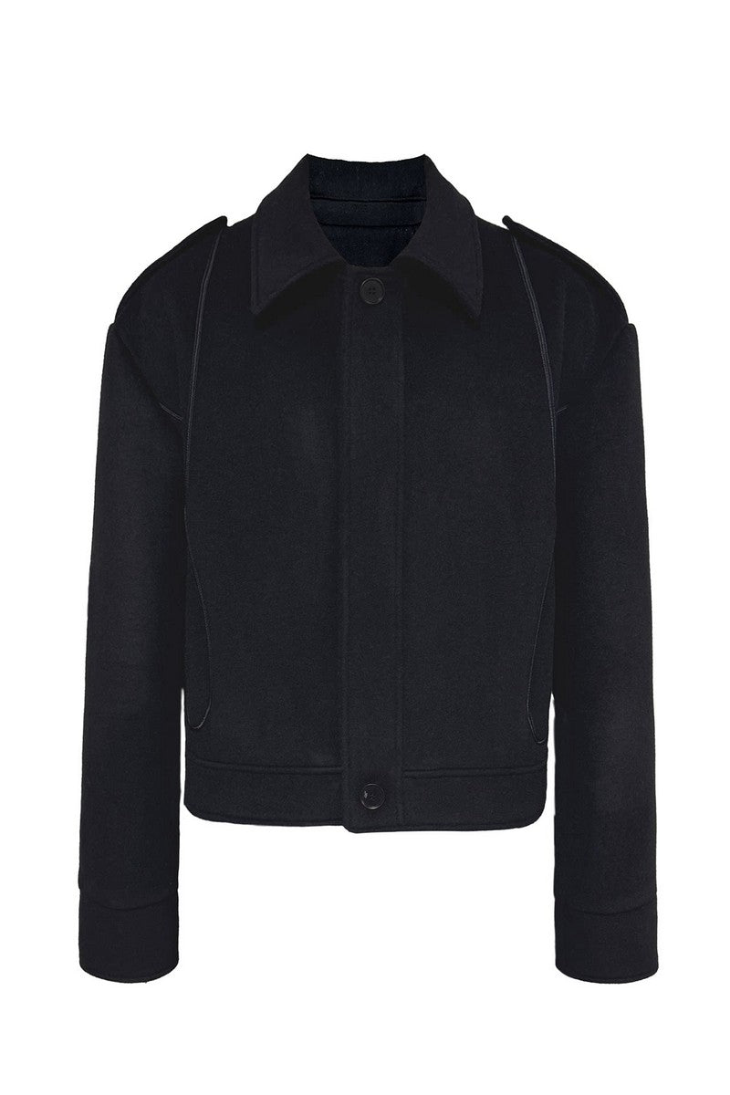 Relaxed Epaulet Wool Jacket