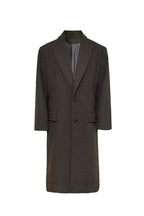 Houndstooth Wool Peak Coat