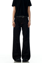 Red Contrast Flare Jeans
