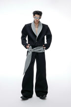 Houndstooth V-Neck Jacket