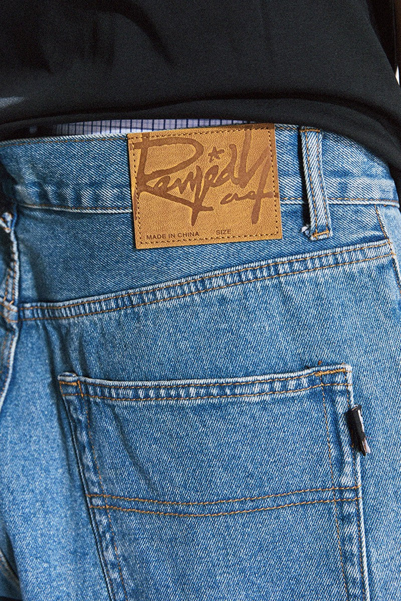 Washed Denim Shorts