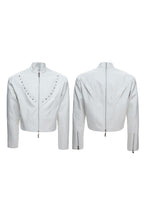 Waxed Studded Zip Jacket