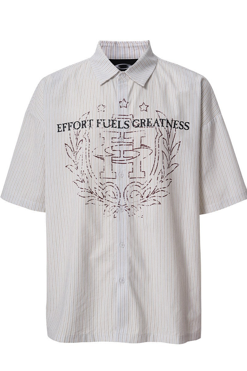 Striped Printed Short Sleeve Shirt