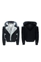 Faux Fur Pattern Puffer Jacket