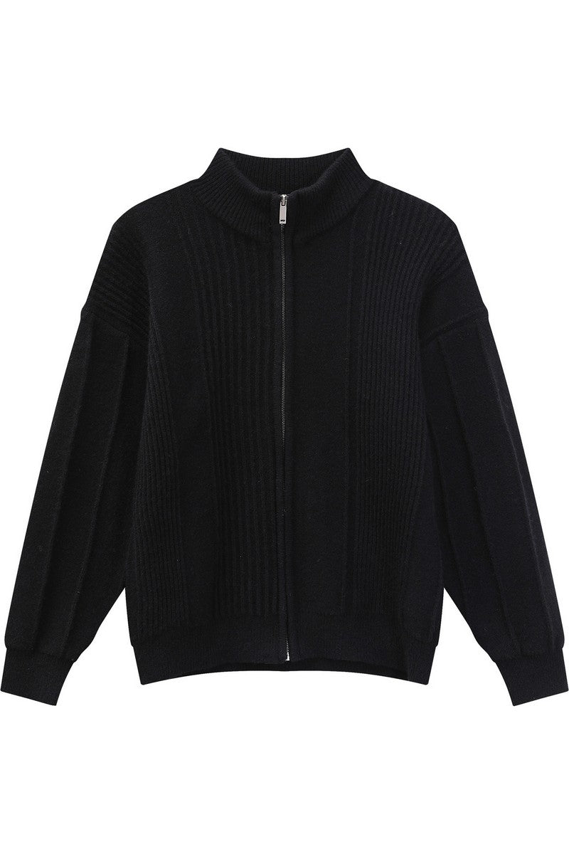 Heavyweight Ribbed Knit Cardigan