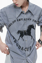 Studded Striped Printed Shirt