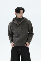 Heavyweight Layered Look Hooded Sweater