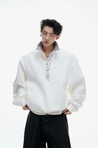 Sequin Pin Detail Polo Sweatshirt