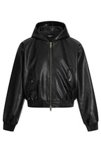 Black PU Hooded Jacket - EU Only
