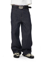 Twisted Seam Raw Denim Jeans