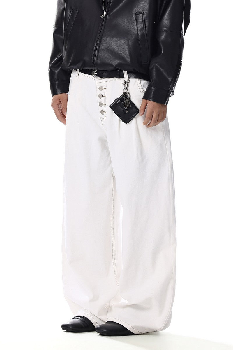 Five-Buttons Curved Jeans