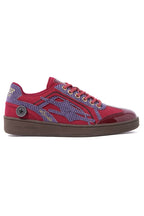 Coral Red Retro Trainer Sneakers