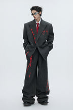 Vintage Stripe Wool Trousers