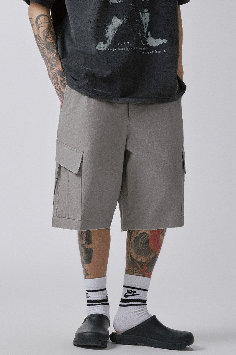 Distressed Utility Cargo Shorts