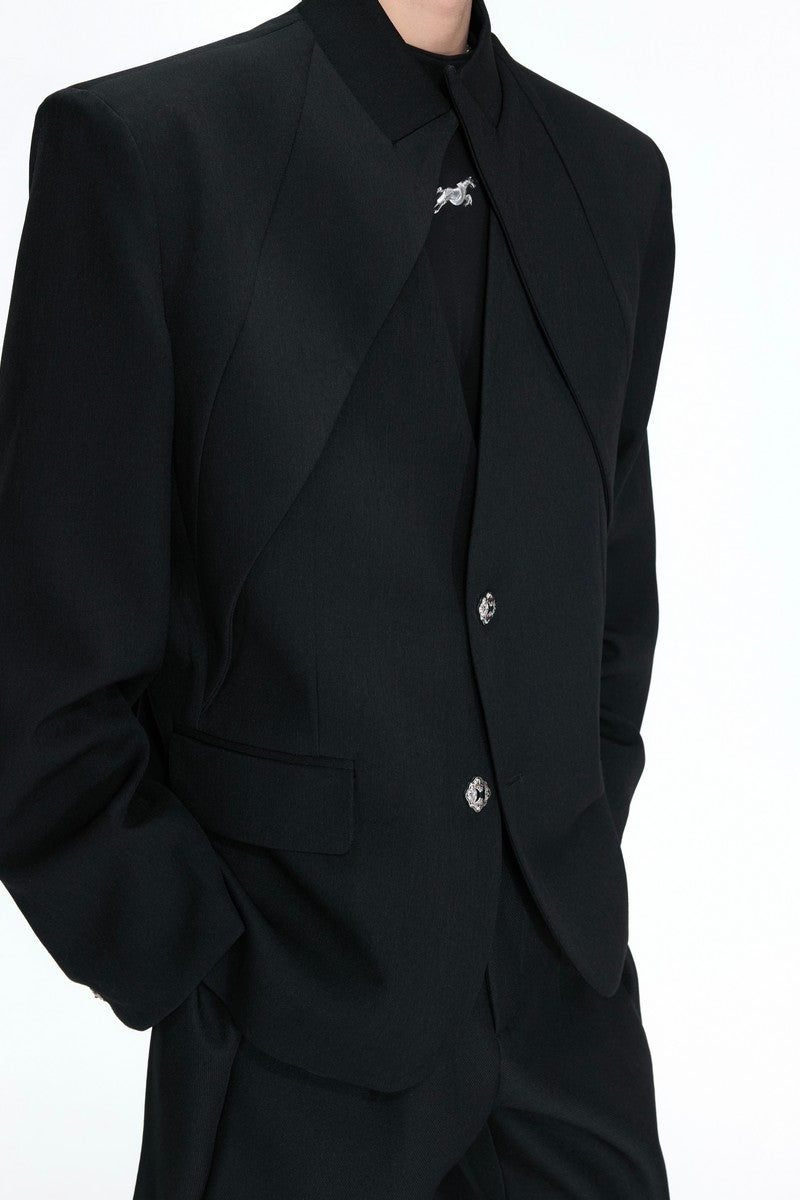 Layered V-Neck Blazer