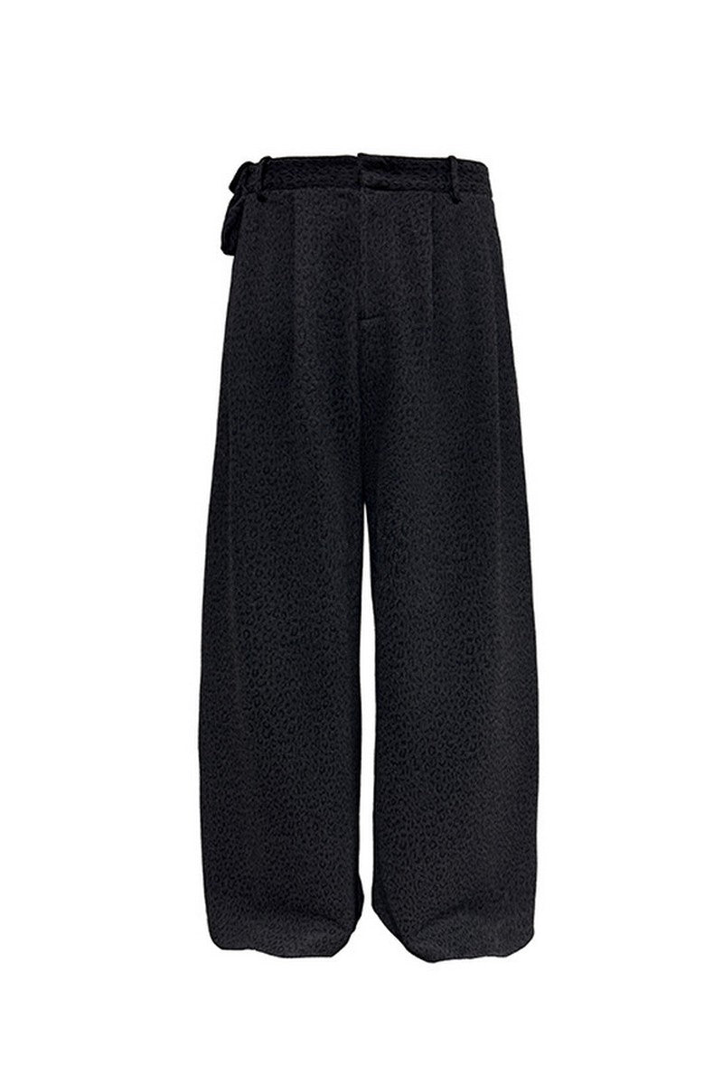 Pleated Jacquard Camo Trousers